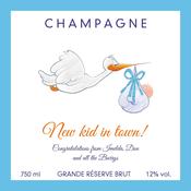 Personalised Champagne — Baby Blue