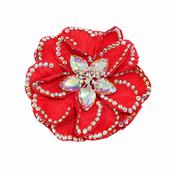 Camelia Rose Fabric Flowers Double Diamonte