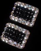 Jig Shoe Buckles Style No 36 Black Crystal Centre