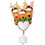 Reindeer Family Personalised Christmas Decoration image