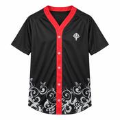 Baseball Top – Black, Red &amp;amp; Grey Swirls image
