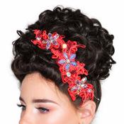 Camelia Rose Lace &amp;amp; Crystal hairpiece