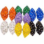 Satin Hair Bow with Diamante – 5″
