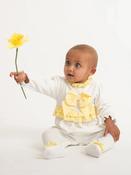 Caramelo Babygrow &amp; Headband - Lemon image