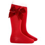 Condor Velvet Bow Socks - Red Velvet