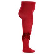 Condor Velvet Bow Tights - Red Velvet