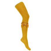 Condor Velvet Bow Tights - Mustard image