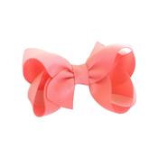 Girl's Ribbon Bow Clip - Coral image