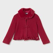 Mayoral Faux Fur Cardigan - Red image