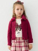 Mayoral Faux Fur Cardigan - Raspberry