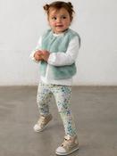 Mayoral Faux Fur Vest &amp; Leggings Set - Green image