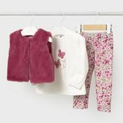 Mayoral Faux Fur Vest &amp; Leggings Set - Petal image
