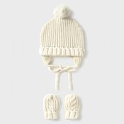 Mayoral Hat &amp; Mittens - Cream