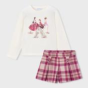 Mayoral Plaid Shorts Set - Pink image