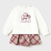 Mayoral Plaid Skirt Set - Raspberry image