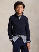 Ralph Lauren Half Zip Cable Knit Sweater - Navy image