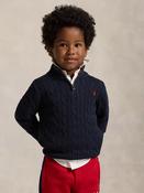 Ralph Lauren Half Zip Cable Knit Sweater - Navy image