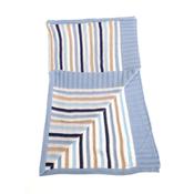 Ziggle Baby Blanket Blue &amp; Beige Stripes image
