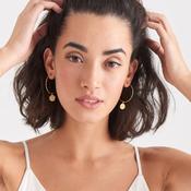 Gold coin boho hoop earring image