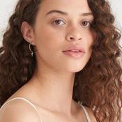 Silver key hoop earring image