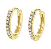Gold huggie earring with clear zirconia image