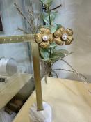 Earring gold flower with pearl center