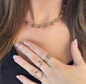 Gold chain knot necklace image
