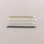 Metal Crystals Square Links Bracelet