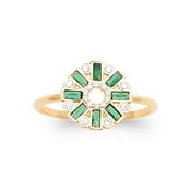 Lucky Lady Emerald-Coloured &amp; Clear Cubic Zirconia Ring image