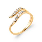 Celestial Wave Open Wave Ring with Cubic Zirconia image