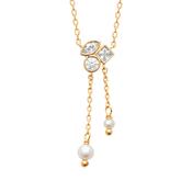 Better Off Freshwater Pearl &amp; Cubic Zirconia Drop Necklace image