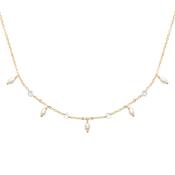 Ivory Cascade Freshwater Pearl &amp; Cubic Zirconia Necklace image