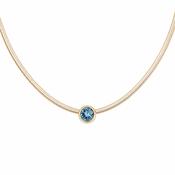 Marina Necklace Blue Cubic Zirconia Snake Chain Necklace image