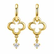 Presence Earrings Clover Huggie Earrings with Cubic Zirconia Drops image