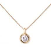 Sole Pendant Bezel-Set CZ Solitaire Necklace