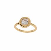 Step Back Ring CZ Bezel Ring image