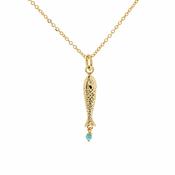 Under the Sea Fish Pendant Necklace with Turquoise Bead image
