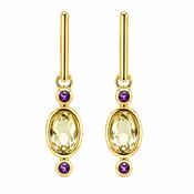 Lingering Light Citrine &amp; Amethyst Drop Earrings image