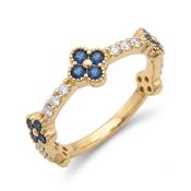 Tropical Blossom Blue &amp; White Cubic Zirconia Ring image