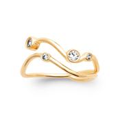 Drifting Light Open Wave Ring with Cubic Zirconia image