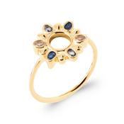 Tidal Bloom Ring Sapphire Blue and Clear CZ image