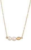 Momuse Gold Filled Bean &amp; Baroque Pearl Pendant Necklace image