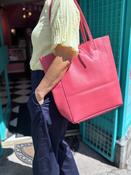Babila Leather Tote Bag, Candy Pink