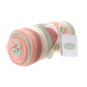 Ziggle Baby Blanket - Pink &amp; Green Stripes image