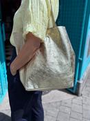 Babila Leather Tote Bag, Gold image