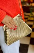 Gold Pleated Oversized Clutch image