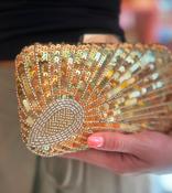 Denna Gold Sequin Clutch Bag image