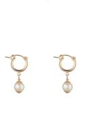 Momuse Gold Filled Pearl Clip Hoop Earring image