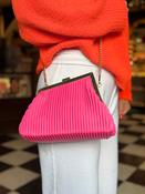 Pink Pleated Oversized Clutch image