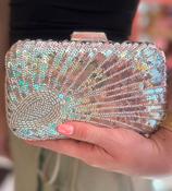 Denna Silver Sequin Clutch Bag image